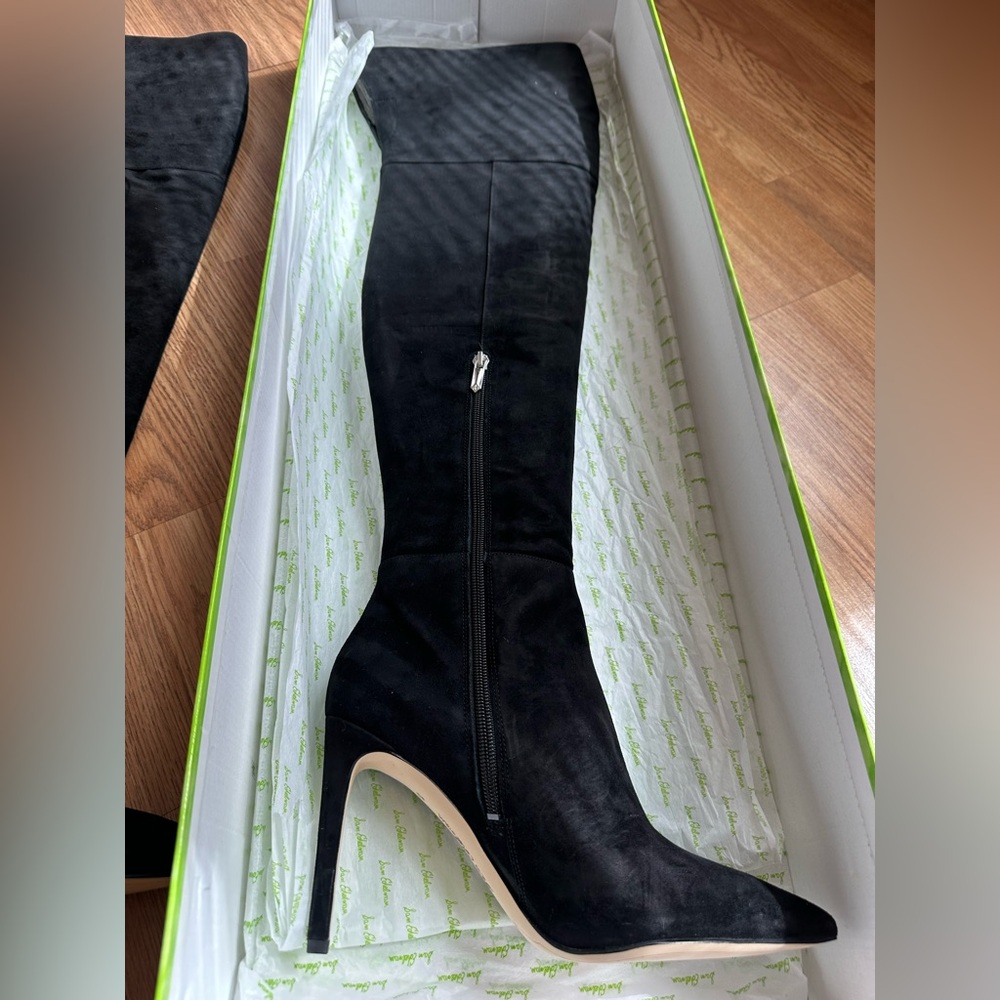 Sam Edelman Black Suede Over-the-Knee Stiletto Boot
